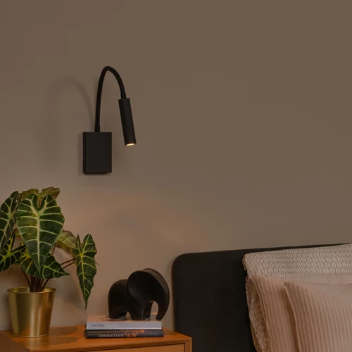 Lucide ALEC - Wandstrahler / Wandleuchte - LED 3 StepDim - G9 - 1x3W 2700K - Inklusive Wechselringe - Schwarz - Atmosphäre 1